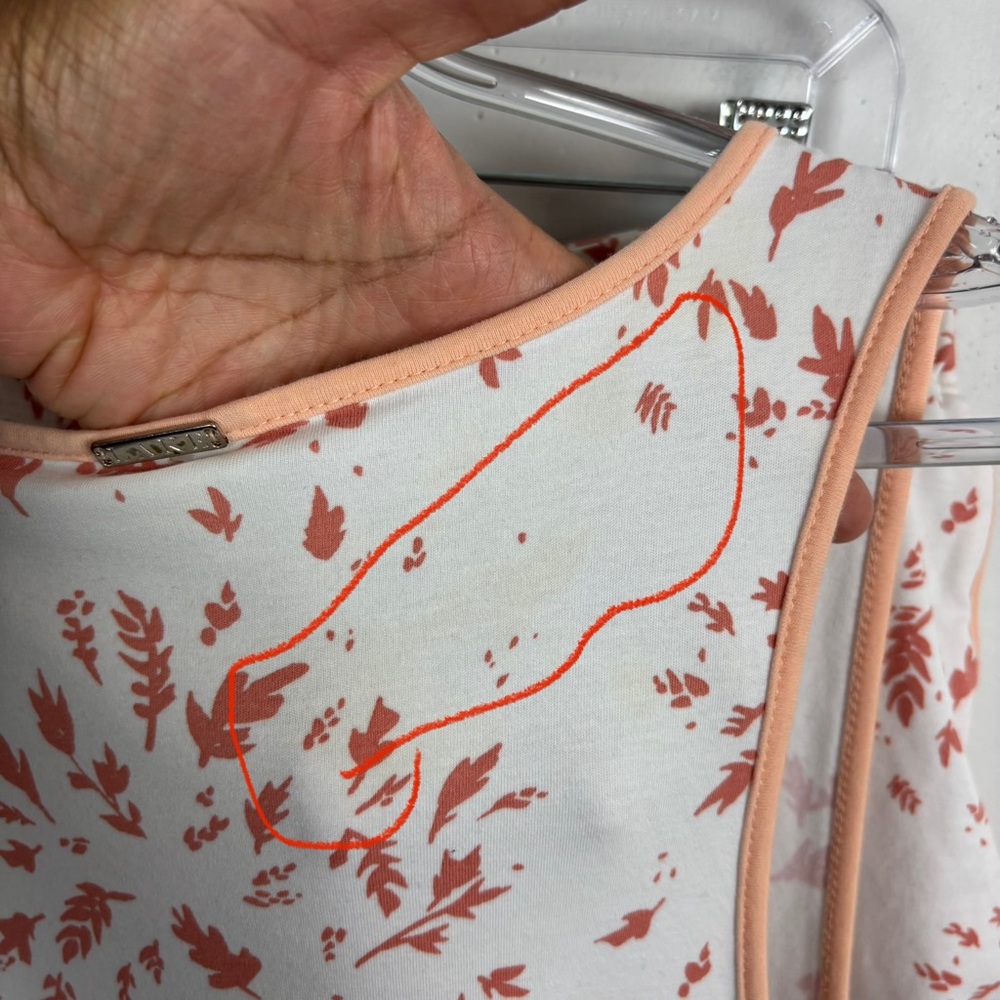 LAKE Pajamas Short Set Peach & White Floral Size XLarge - Picture 6 of 13